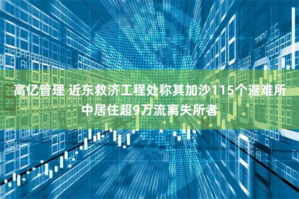 高亿管理 近东救济工程处称其加沙115个避难所中居住超9万流离失所者