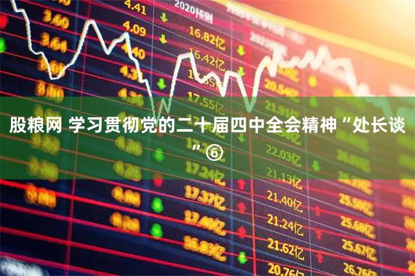 股粮网 学习贯彻党的二十届四中全会精神“处长谈”⑥