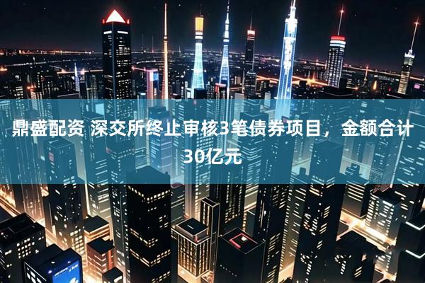 鼎盛配资 深交所终止审核3笔债券项目，金额合计30亿元