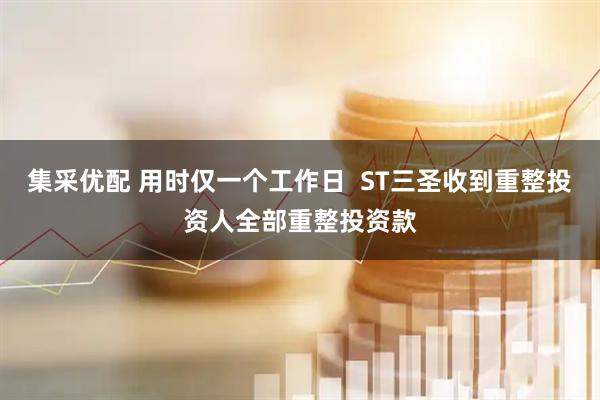 集采优配 用时仅一个工作日  ST三圣收到重整投资人全部重整投资款
